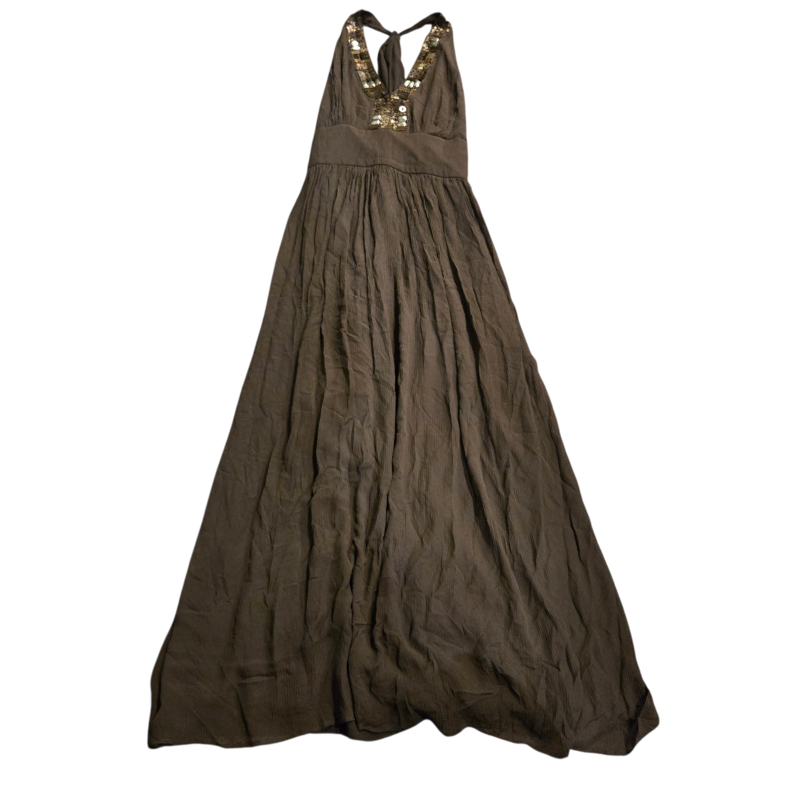 banana republic brown silk dress Banana Republic Lyana Twist Maxi Dress SP S P