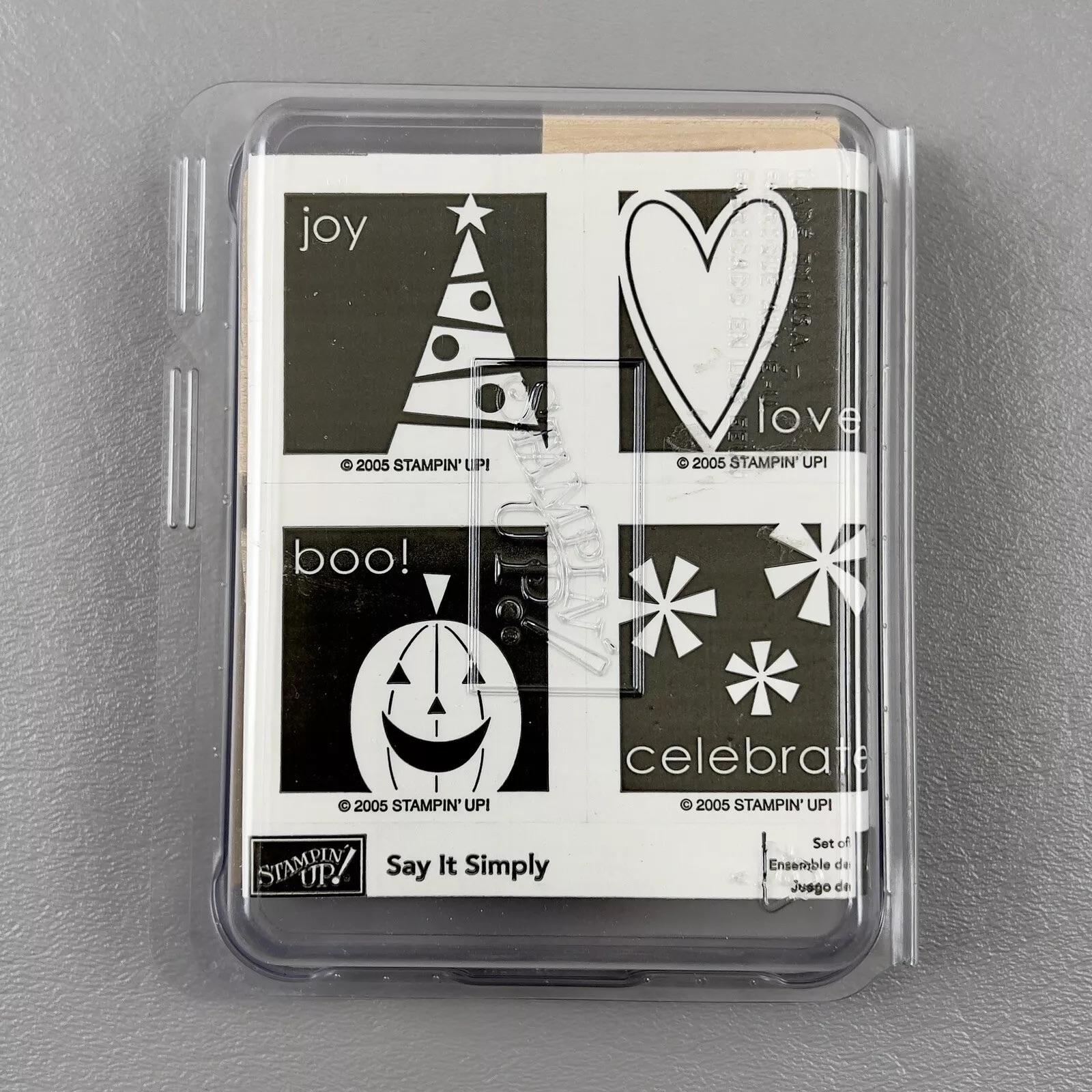 Stampin Up Set Of 4 Holiday Stamp Kit 2005 Joy Love Boo Celebrate New