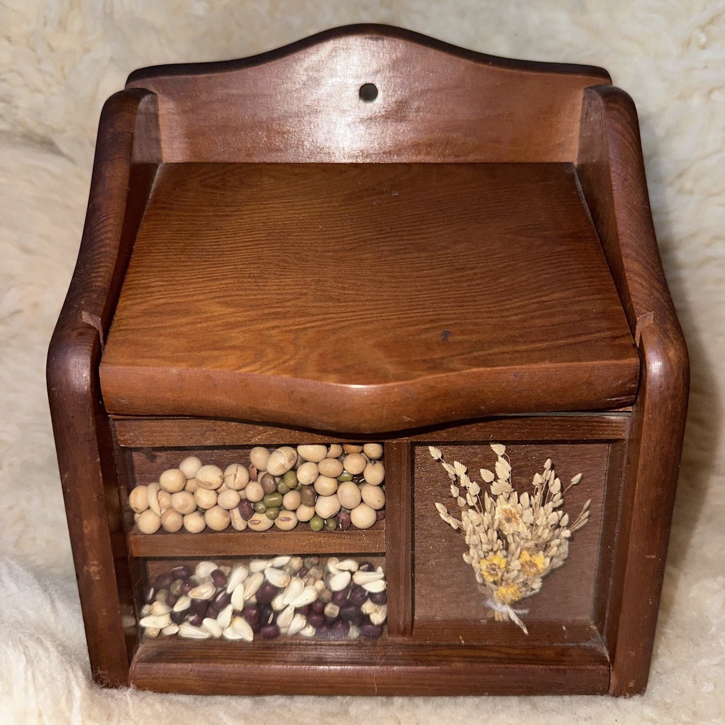 Vintage Gail Crafts Solid Wood Recipe Card Holder Box Mail Seeds Dried ...