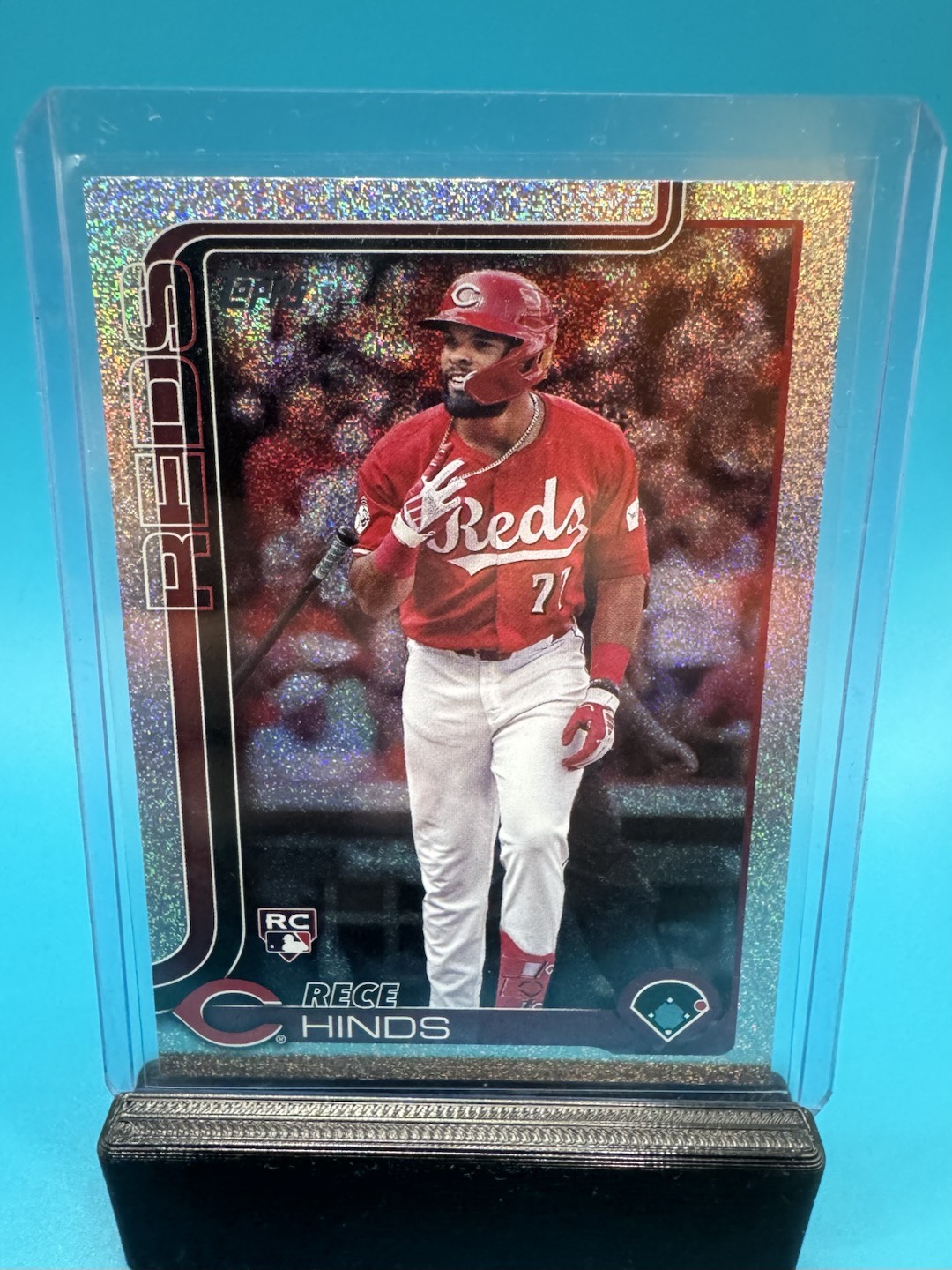Rece Hinds Topps Series 1 Sandglitter Foil RC Cincinnati Reds