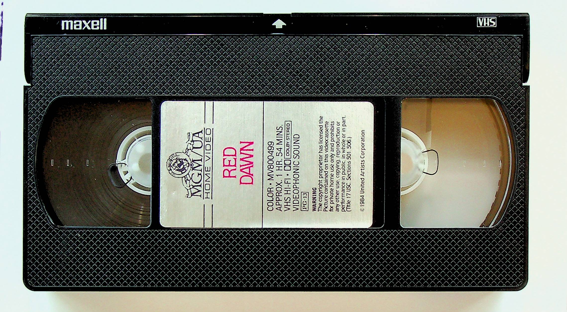 Red Dawn (1984) - VHS - MGM/US Home Video - Rated PG-13 - Pre-owned