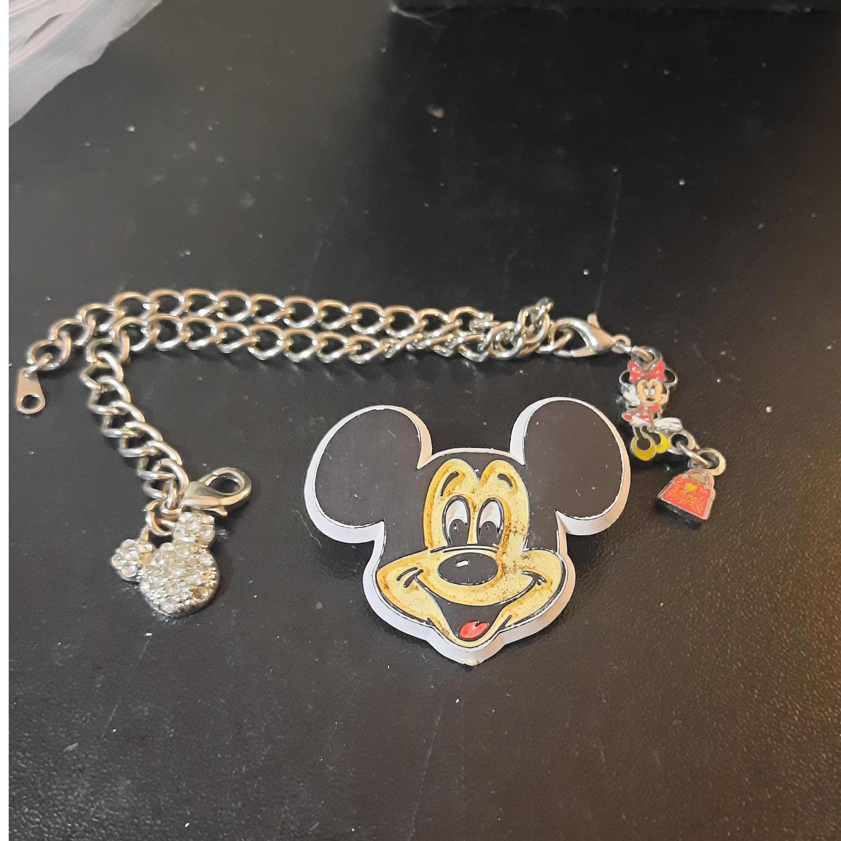 Disney - Mickey Mouse AND MINI Charm Bracelet & Brooch Set