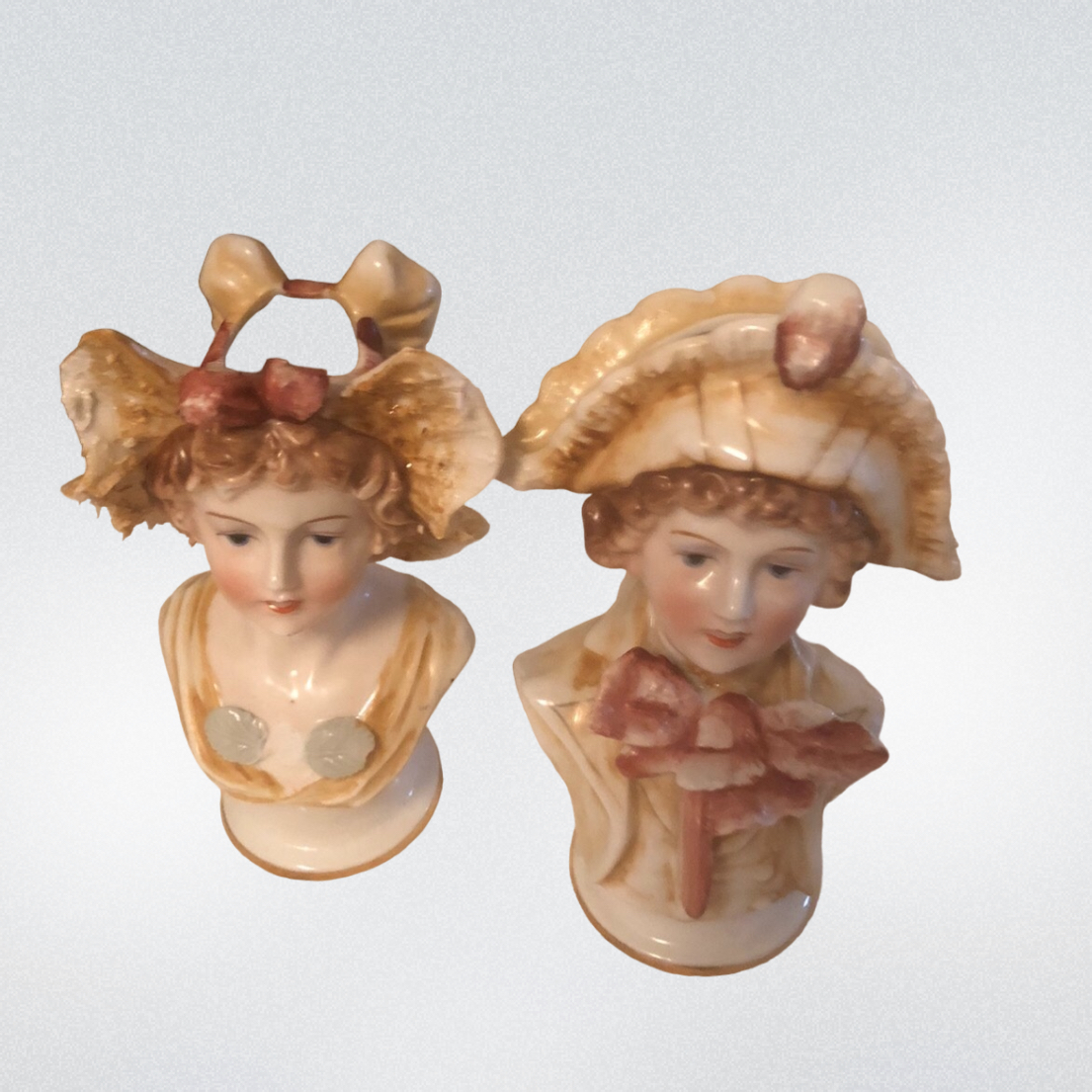 Vtg Victorian Man & Woman Busts Porcelain Figurine Bud Vase Germany ...