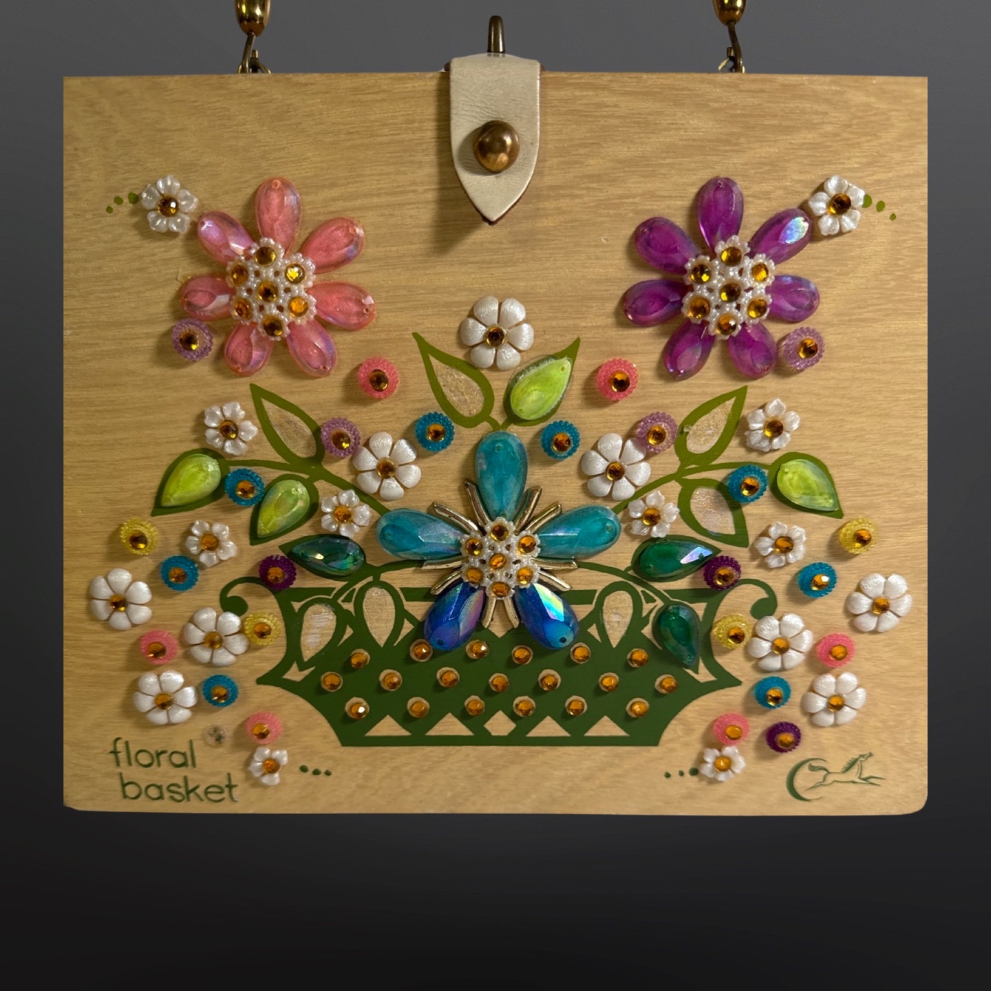 Vintage 1960's ENID COLLINS of Texas Floral Basket Original