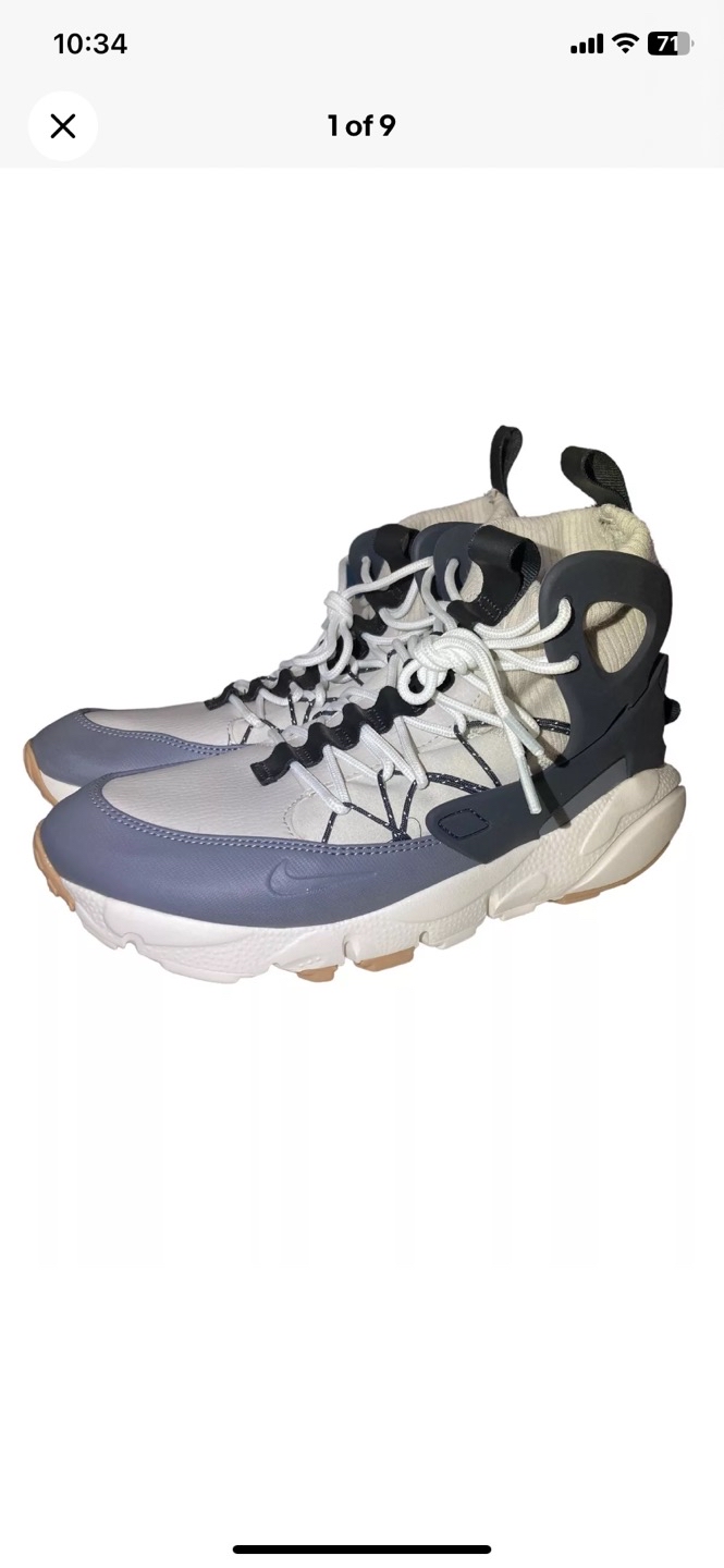 NEW Nike Air Footscape Mid Light Bone Grey Presto Huarache AA0519 002 Size 8.5