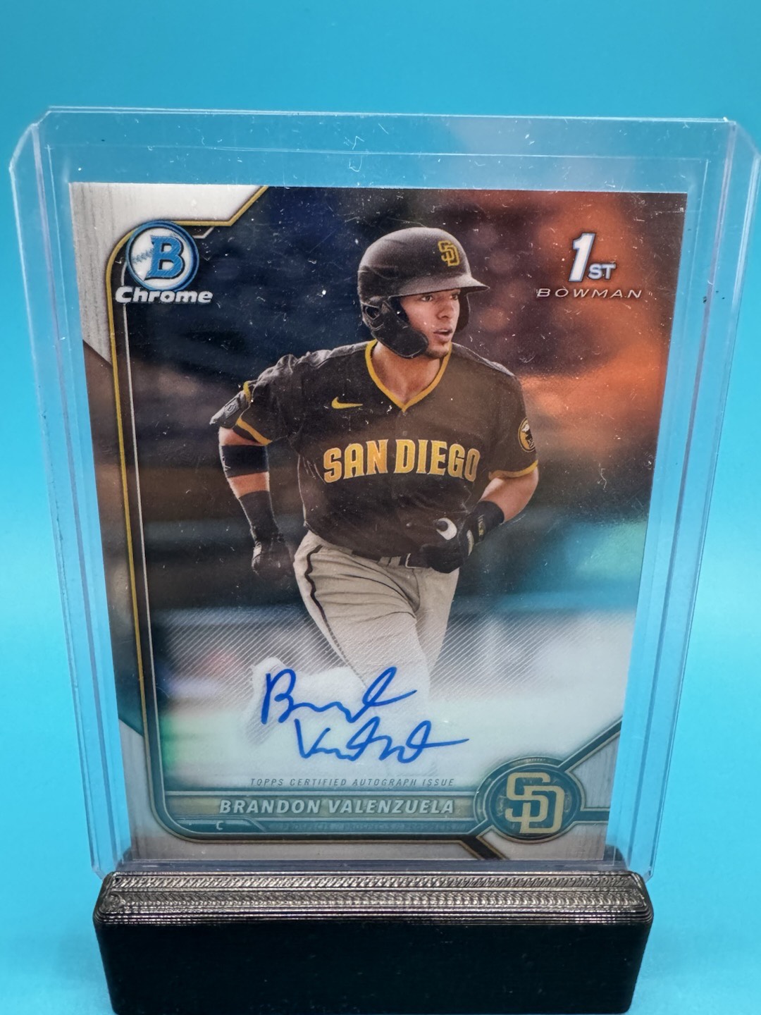 Brandon Valenzuela 1st Bowman Chrome Auto San Diego Padres