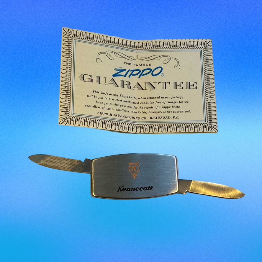 Vintage Zippo Pocket Knife w/ Small Blade & Nail File Promotional